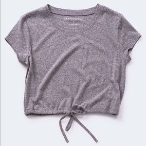 Aeropostale inched tie waist crop top